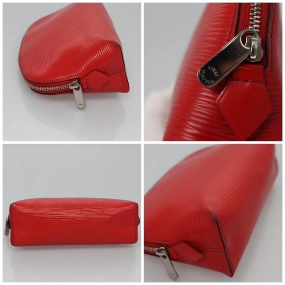 LOUIS VUITTON Epi Pochette Cosmetic PM Pouch Red M41114 LV Auth 112898 - Picture 15 of 16